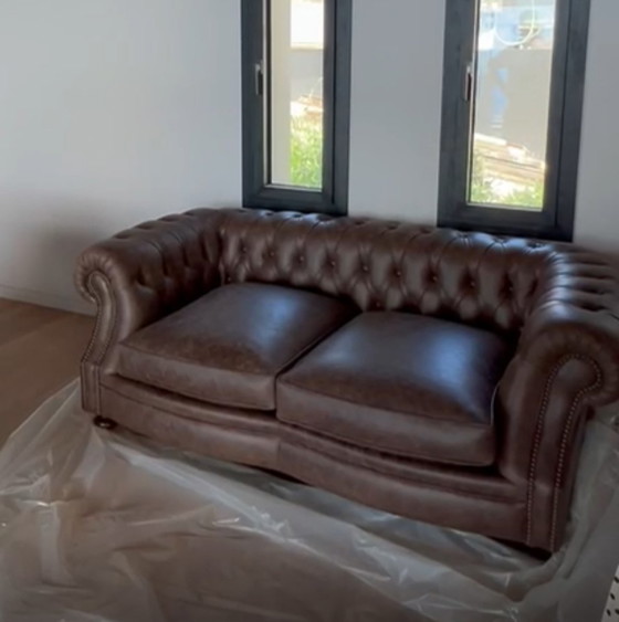 New Leather Chesterfield Sofa – Crearte, 2 seaters (photo 5 of 6)