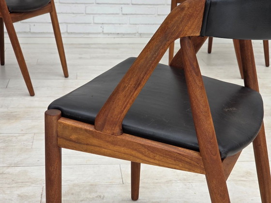 1960s, Danish Design by Kai Kristensen, Set of 4 Armchairs, Leather, Teak – Dining chairs (photo 4 of 18)