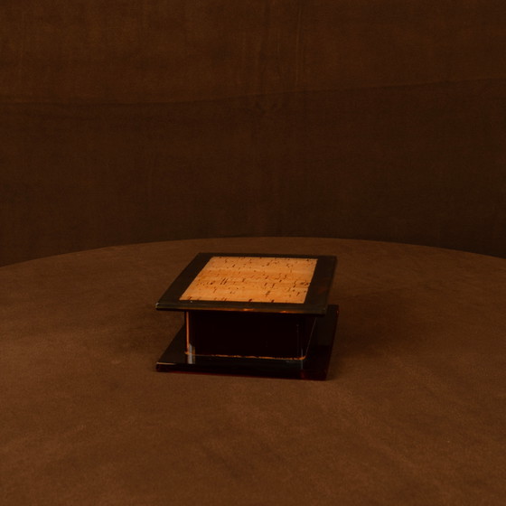 Portagioie italiano in Lucite fumé e sughero naturale, 1970 – Oggetti decorativi, Cork, Italian Design (photo 4 of 17)