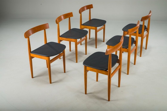 Image 1 of Mesa de comedor extensible y sillas danesas de teca de Hans Olsen para Frem Røjle, años 60, juego de 7