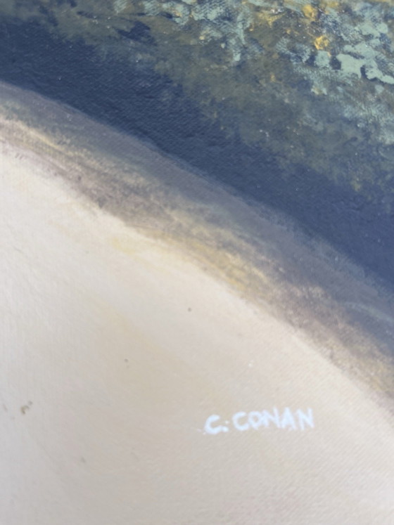 Golden Shore - Panoramic 100x30cm – Paintings & Drawings, Canvas (photo 10 of 15)