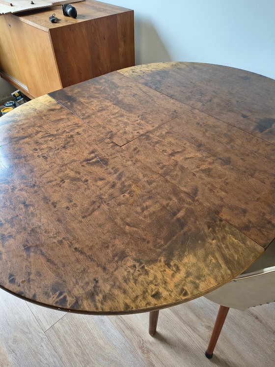 Tavolo da Pranzo Rotondo Allungabile – Mid Century anni '50-'60 – Tavoli da pranzo, Legno (photo 7 of 11)