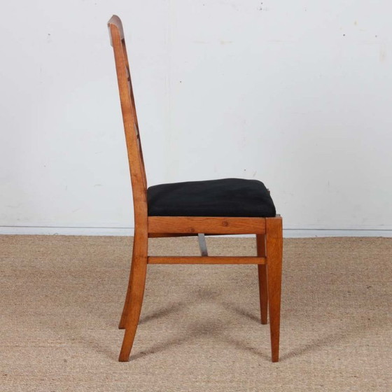 Image 1 of Set of 4 solid oak chairs from the 1950s