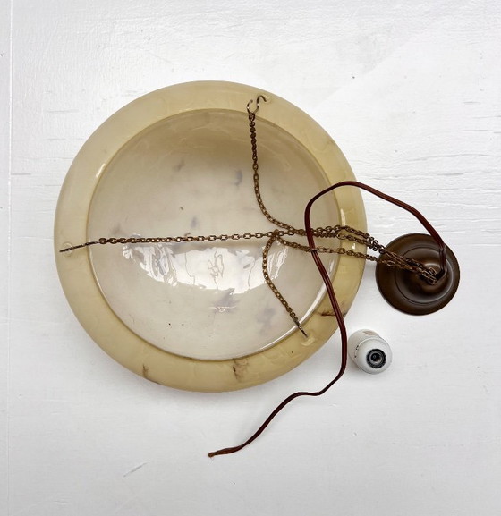 Image 1 of Lampe bol Art Déco à motif marbré des années 1930