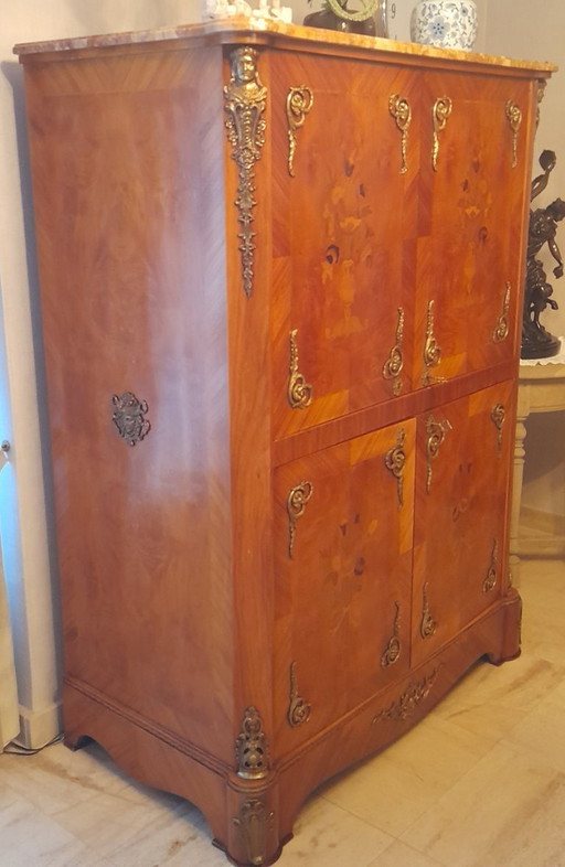 Mobile "Palissandro" (per TV, bar o ripostiglio) con ornamento in bronzo