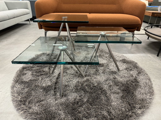 3 Beek Maupertuus Set di tavolini in vetro 50cm
