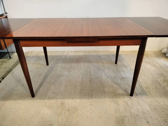 Image 1 of Table de salle à manger extensible vintage en palissandre, Lübke