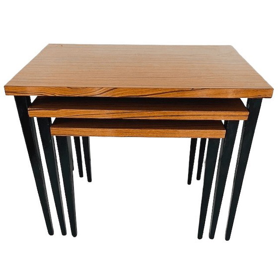 Image 1 of Vintage Mid-century modern Deens Design mimiset bijzettafels 1960's