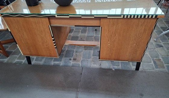 Image 1 of Beautiful vintage low oak desk