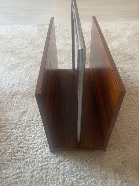 Image 1 of Portagiornali di metà secolo in palissandro e cromo