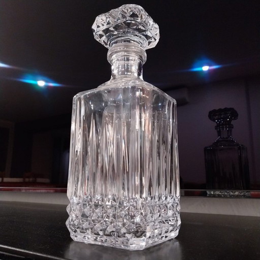 Collectible Vintage Italian Crystal Bottle with Cut