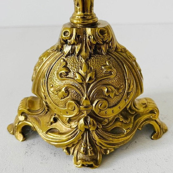 Image 1 of Gothic brass candelabra with five arms baroque