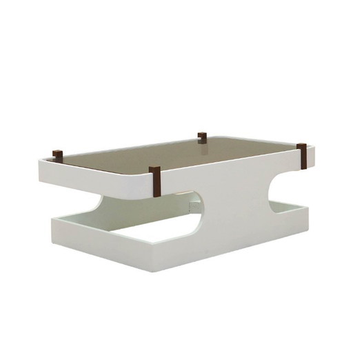 Glazen salontafel, Italiaans design, jaren 70, vervaardigd in Italië.