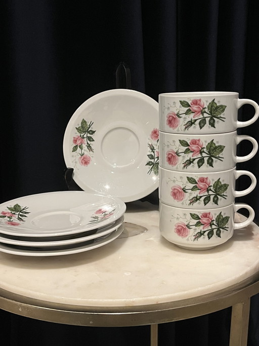 Set di 4 tazze e piattini Villeroy & Boch Septfontaines