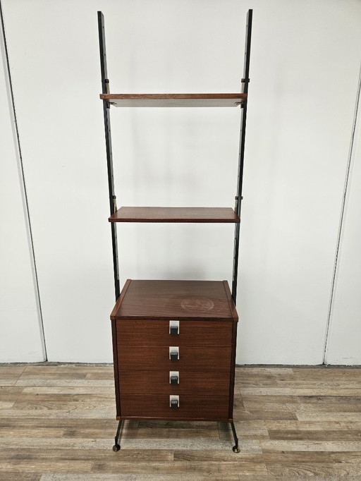 Bibliothèque à tiroirs et étagères de style scandinave par Dal Vera, 1970