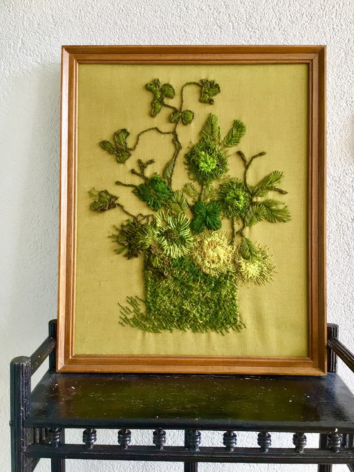 Vintage Handmade Embroidery Unique piece