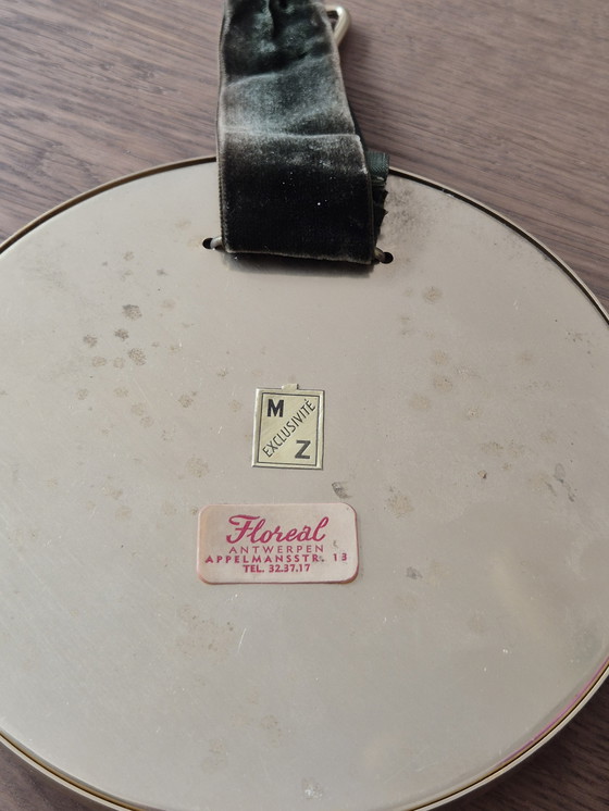 Image 1 of Vintage wabd mirror with checkered edge