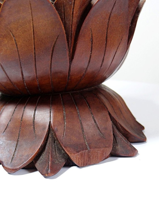 Image 1 of Grande scultura vintage in legno realizzata a mano, raffigurante una ballerina balinese, anni '60-'80.