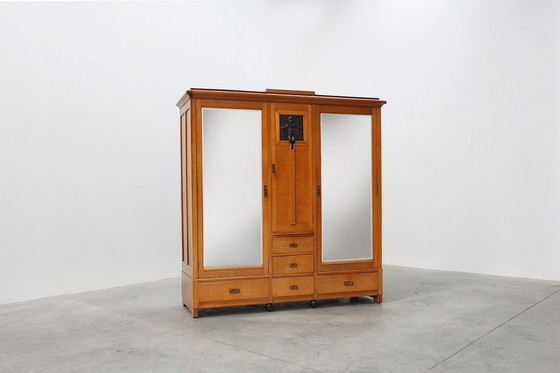 Image 1 of Art Nouveau bedroom set attr. to De Coene with artwork by Geo Verbanck, Belgium ca. 1905