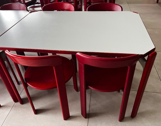Set 4 Dining chairs & Table Kusch & Co Bruno Rey Red, HAY, Wood, Mdf (photo 4 of 5)
