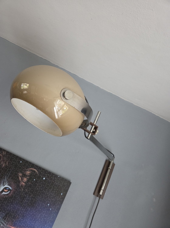 Dijkstra Mushroom Lampen: 3 Booglampen & Hanglamp Jaren 70 – Dijkstra Lampen, Wandlampen, Metal (photo 3 of 5)