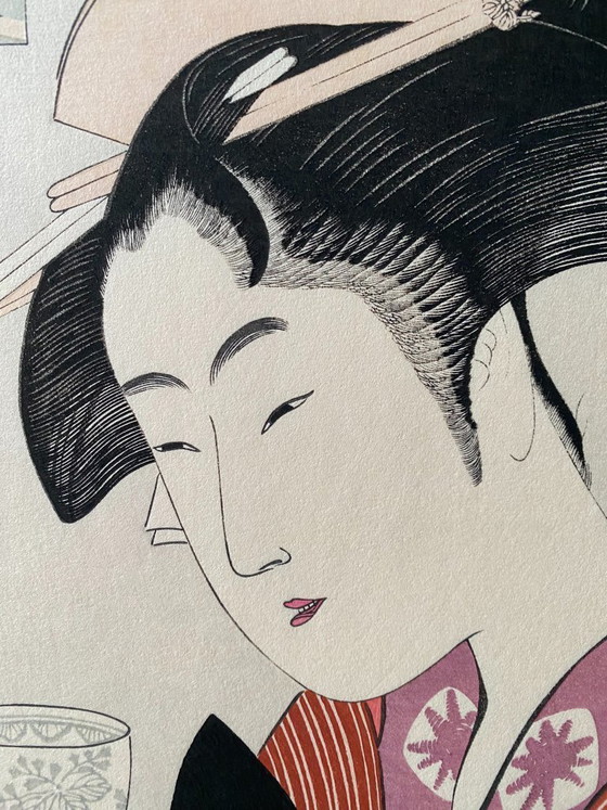 Image 1 of 歌麿筆Utamaro Hitsu as Sealed-From Six Houses of Yoshiwara-Publisher Omiya Gonkuro 1990