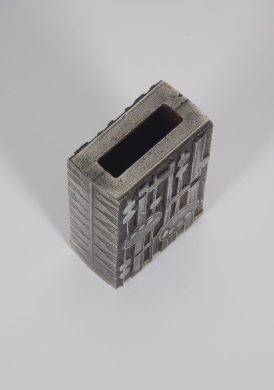 Brutalist Vase Steel Art In Stainless Steel By Olav Joa For Polaris, 1972 – rvs (photo 3 of 5)