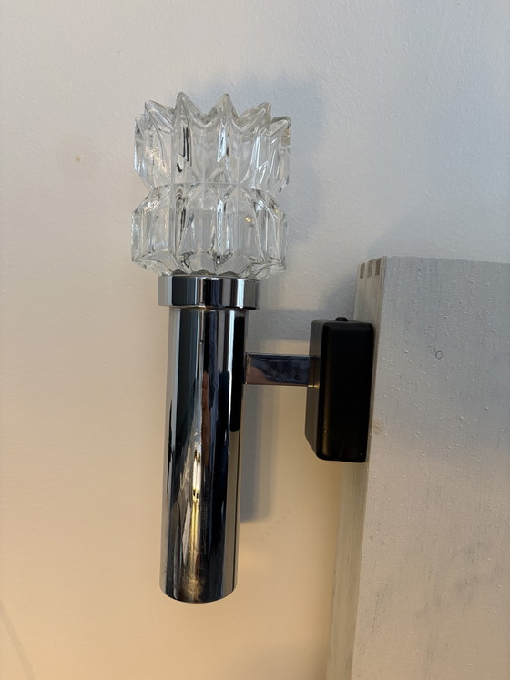 2x Vintage 70s Wall lights (Kaiser Leuchten) – Chrome, Glass (photo 4 of 5)