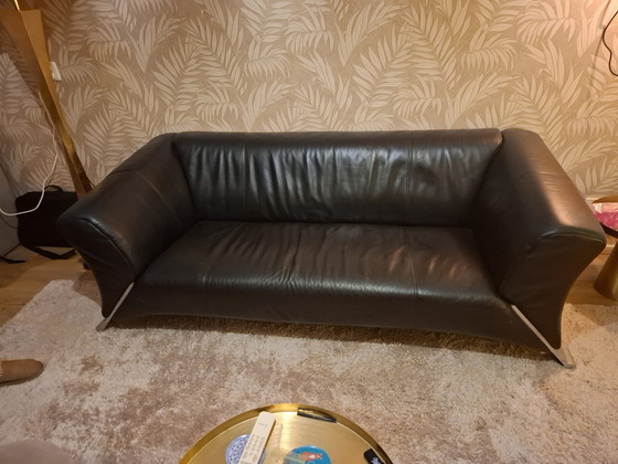 Image 1 of Divano in pelle nera Rolf Benz 322 a 3 posti