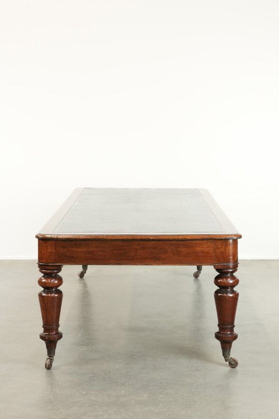Image 1 of Unique large antique English library table/writing desk/desk from the 19th century