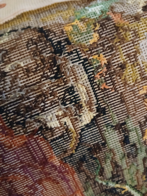 Image 1 of Tapisserie murale brodée / La laitière