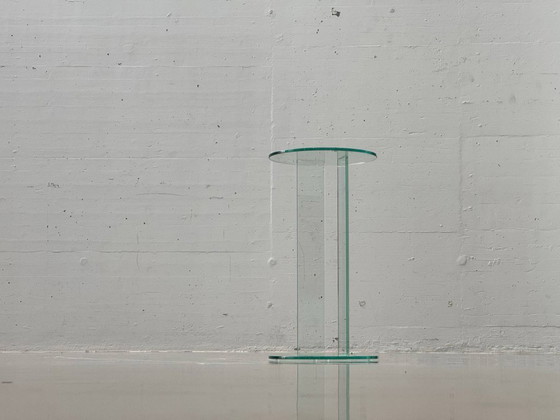 Image 1 of Minimalist glass flower stand/pedestal, 1980s