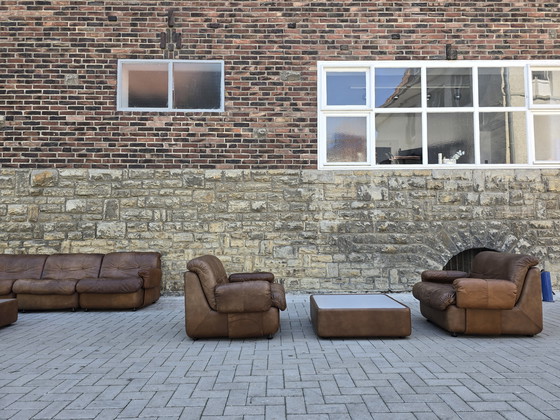 Image 1 of Canapé modulaire Vintage 60s 70s Loft Studio Fauteuil en cuir Canapé en cuir Mid Century