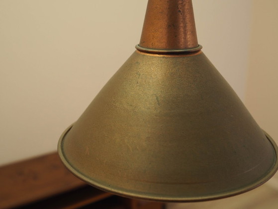 Deense messing hanglamp met industriële kegelvormige kap, Scandinavisch modern design, jaren 60 – Hanglampen (photo 7 of 11)