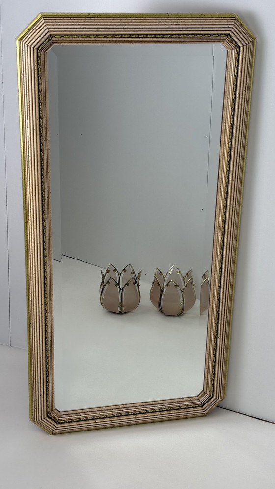 Image 1 of Specchio da parete vintage di design italiano sfaccettato oro
