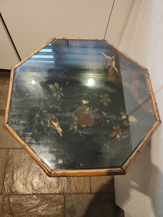 Image 1 of French Japanese bamboo and lacquer octagonal side table, circa 1880