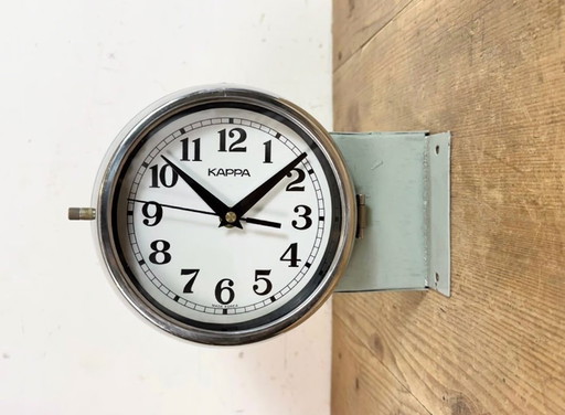 Vintage Green Kappa Maritime Double Sided Wall Clock, 1980s