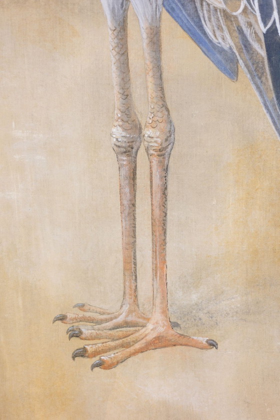 Image 1 of Gemalte Leinwand mit der Darstellung eines Nilschnabels - Zeitgenössisch