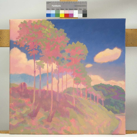 Image 1 of Original painting "Row of Trees" 50x50cm, acrylic paints on canvas