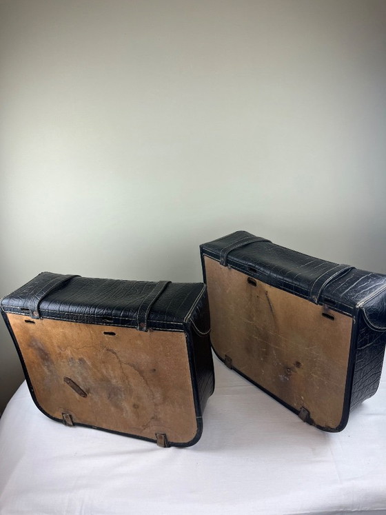 Coppia di vecchie borse da bici – Oggetti decorativi, Metallo, Legno (photo 9 of 9)