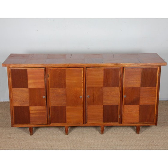 Image 1 of Large sideboard in solid wood, modernist work from the 1950s