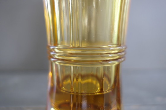 Image 1 of Vaso/candeliere in vetro ambrato Art Déco