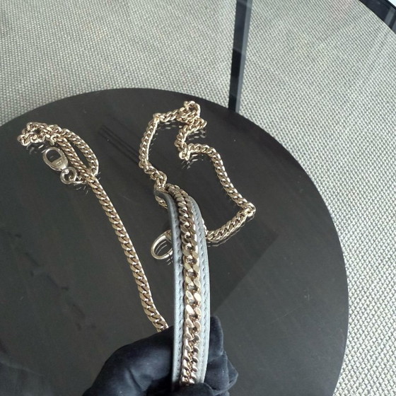 Image 1 of DIOR LADY MINI - CANNAGE LAMBSKIN GRAY GOLD HARDWARE CHAIN STRAP
