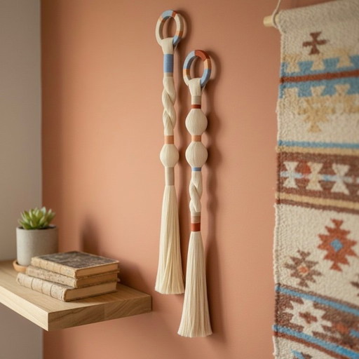 Decorazione da parete con nappa boho fatta a mano – 120 cm