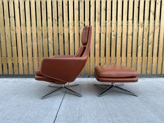 Image 1 of Vitra Grand Relax armchair with ottoman in cognac leather