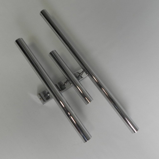 Image 1 of TeDe light wall lamp with 3 chrome cylinders, 1970s