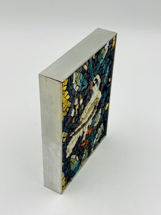 Image 1 of Gerahmtes italienisches Mosaik eines Vogels in Ravenna mit byzantinischen Einflüssen