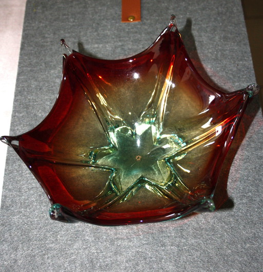 Murano glazen kom - Ca. 1970 - Handgemaakt - 25 x 11 cm
