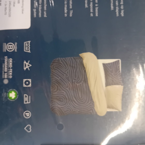 Image 1 of Copripiumino Auping con motivo a serpentina blu, 240 x 220 cm.