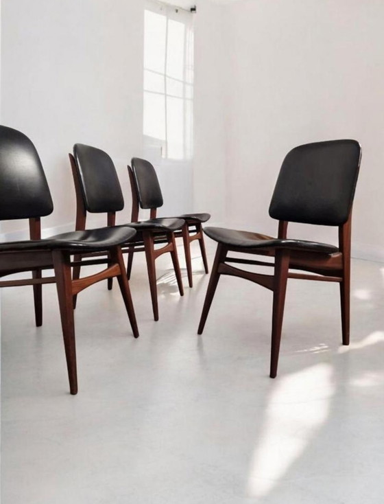 Image 1 of Louis van Teeffelen – Sedie da pranzo “Milan” (Webé, anni '50, olandese)